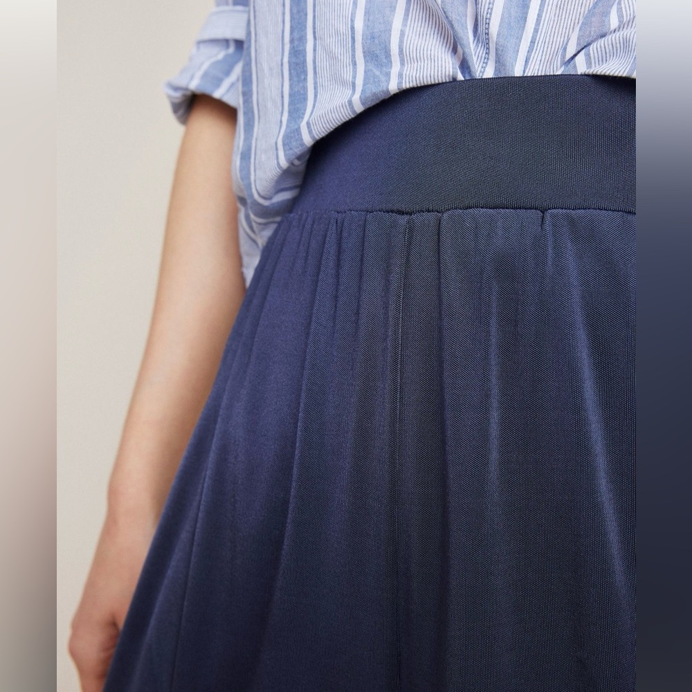 Anthropologie Maeve Wide Leg Pants - Metallic Navy - XS - Picture 3 of 4